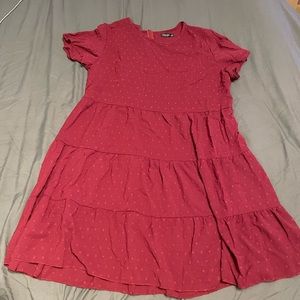 Ruffle Hem Swiss Dot Dress